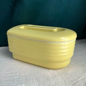 Vintage 50s Westinghouse by Hall Canary Yellow Fridge Food Storage Dish